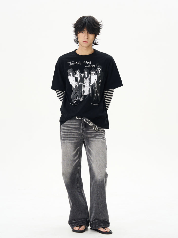 Striped Graphic Pullover