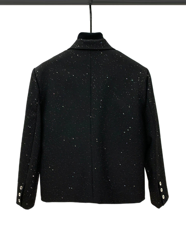 Zipper Detail Double-Breasted Casual Suit