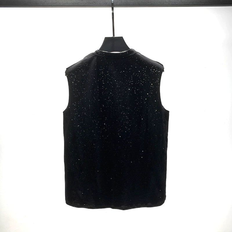 Sequin Sleeveless Loose Fit Vest