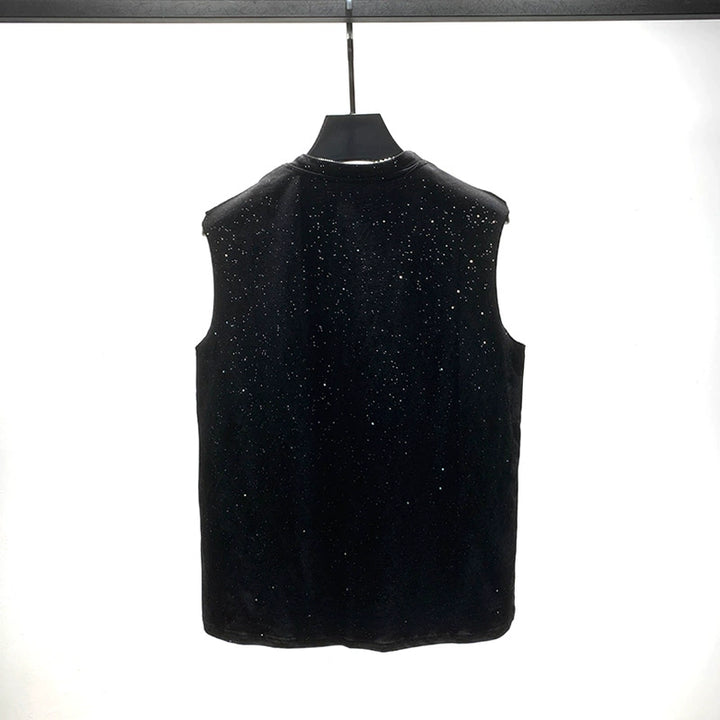 Sequin Sleeveless Loose Fit Vest