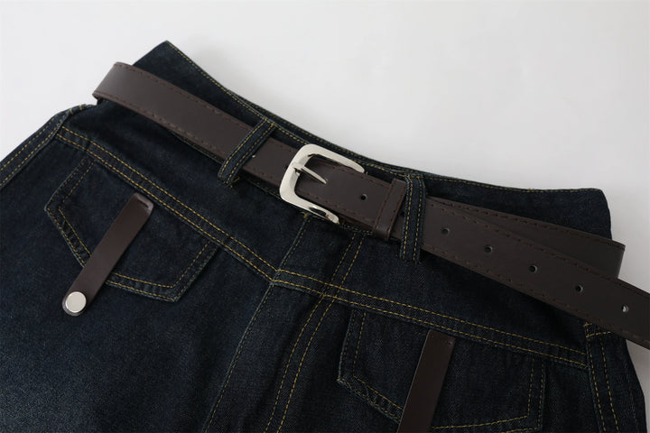 Ensemble veste en denim et short taille haute