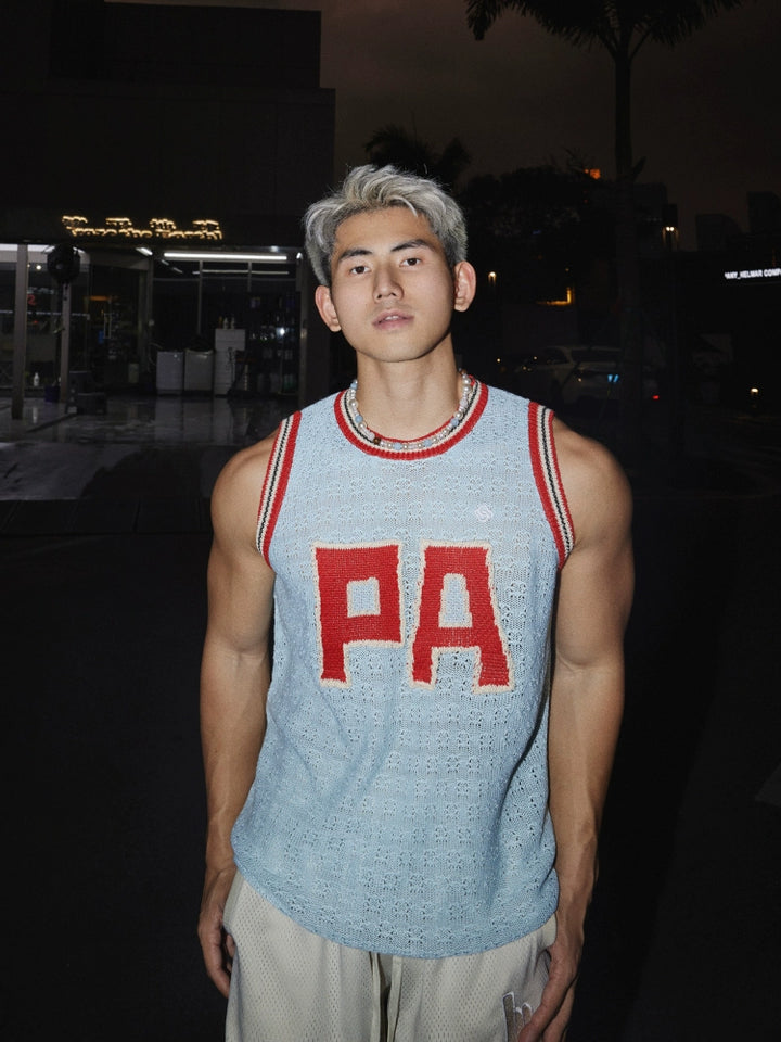 Hip-hop Hollow Letter Knitted Vest