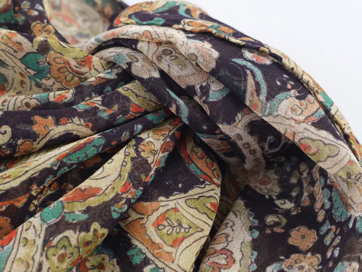 Paisley Pattern Long Wrap Skirt