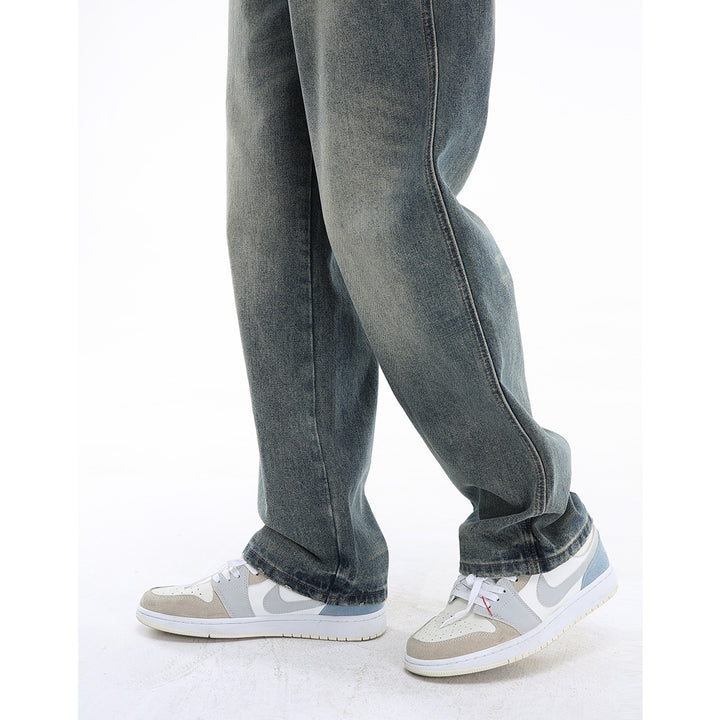 Jeans a vita media dritti e larghi retro