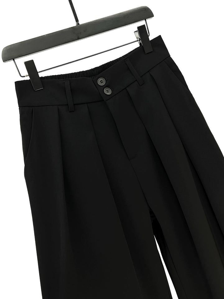Løse plisserte koreanske draperte casual bukser