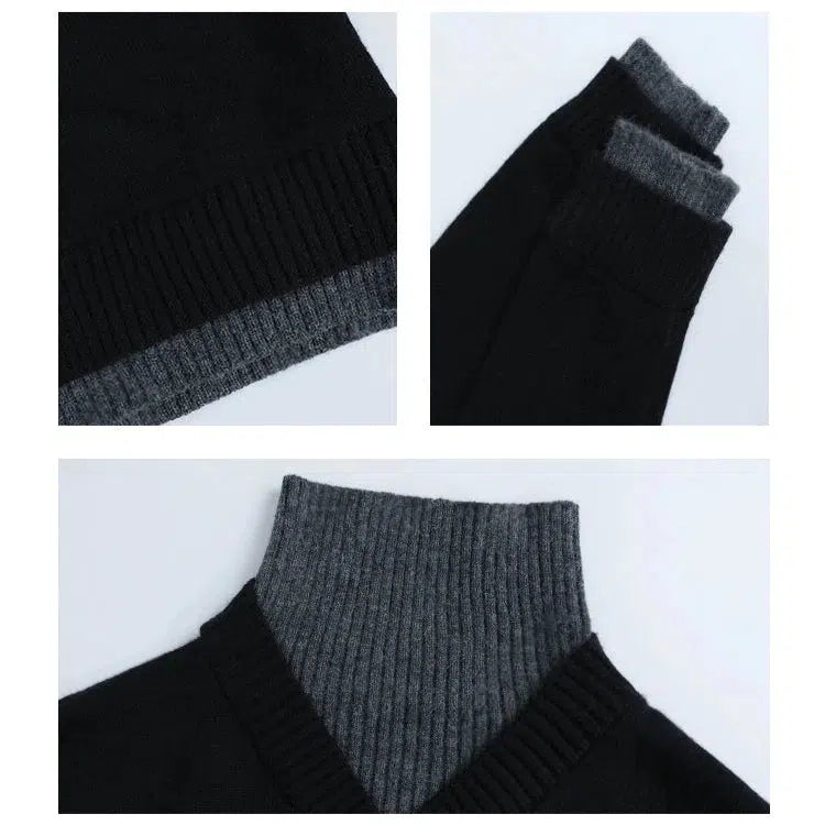 High-Neck Two-piece Knit Sweater
