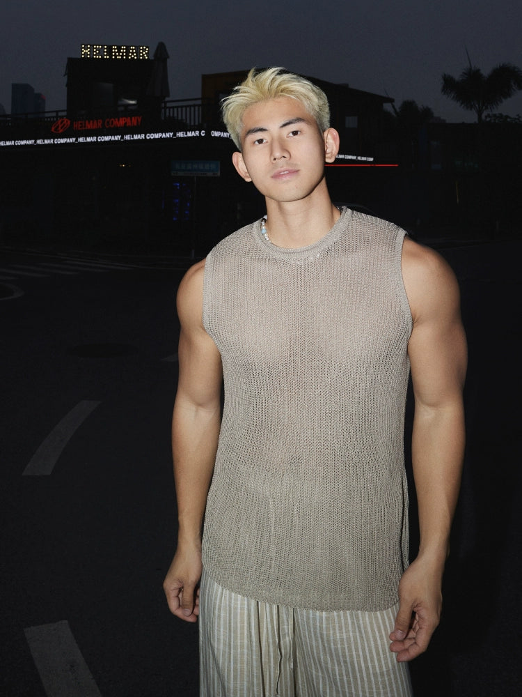 Breathable Sleeveless Knit Loose Vest