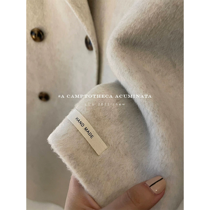 Double-Breasted Wool Mid-Length Coat