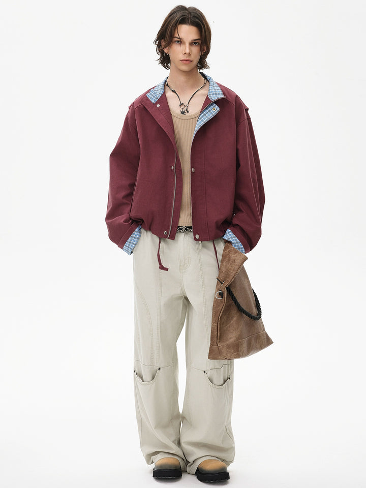 Veste Harrington à revers en couture rétro