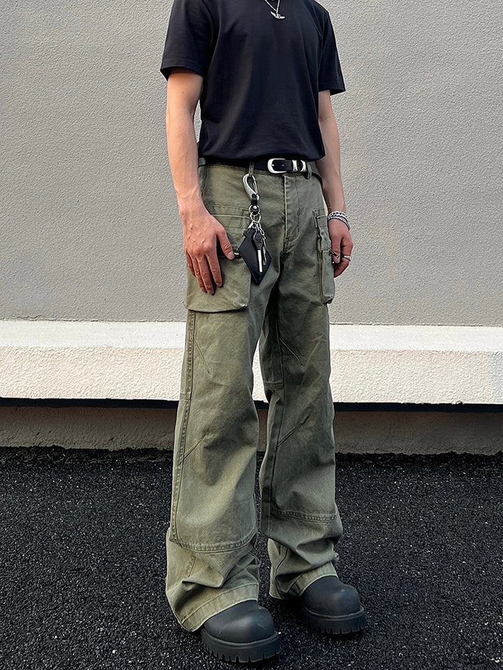 Multi-Pocket Wide-Leg Jeans