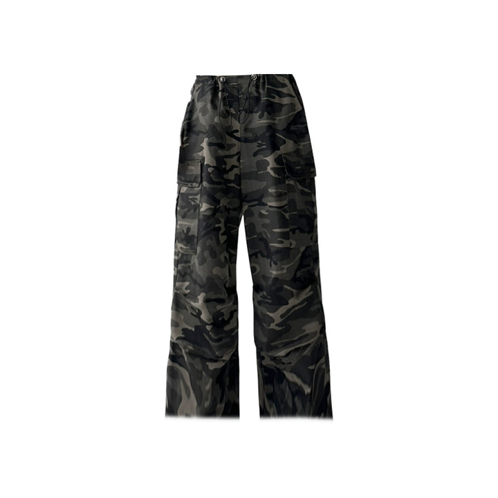 Camouflage Loose Fit Cargo Denim Pants