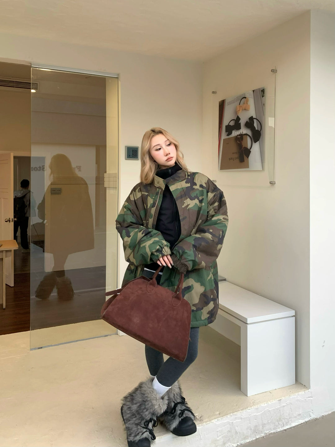 Camouflage Mid-Length Cotton Workwear Jacket