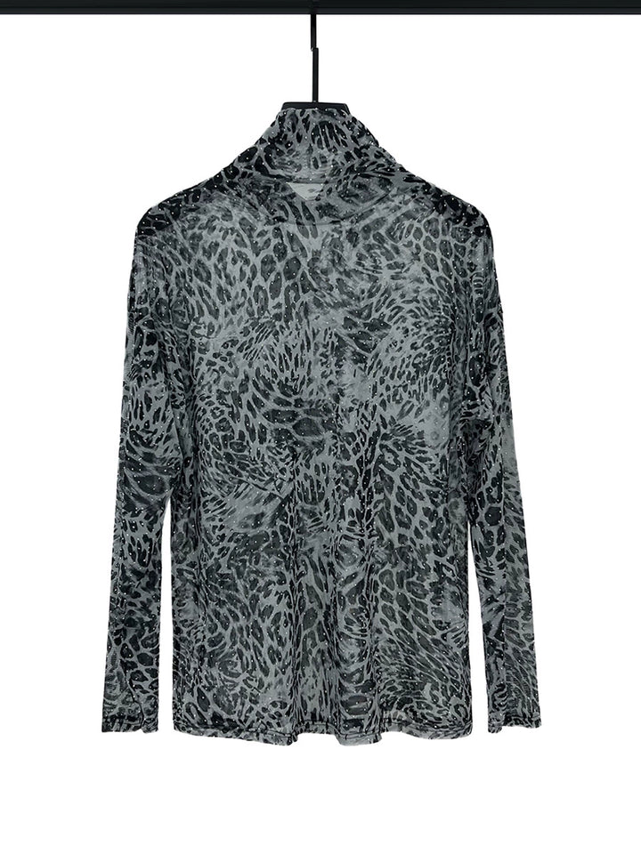 Mesh Leopard Print Quick-Drying Pullover
