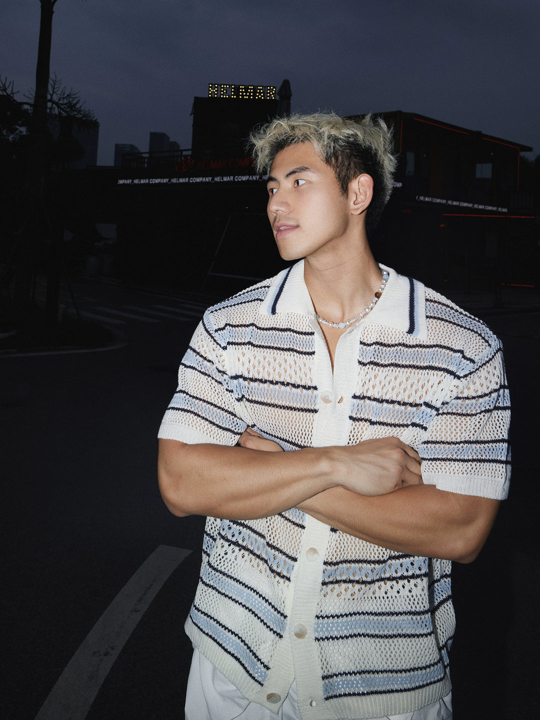 Hollow Knit Short Sleeve Shirt