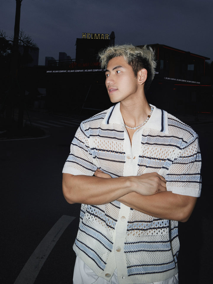 Hollow Knit Short Sleeve Shirt