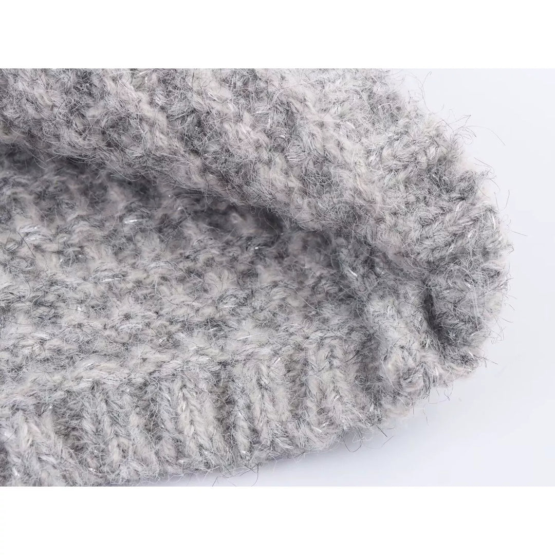 سترة كارديجان فضفاضة محبوكة مزدوجة الصدر