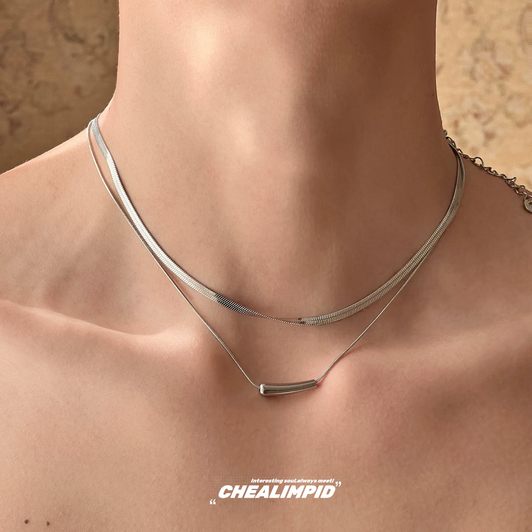 Double Layer Titanium Steel Snake Necklace