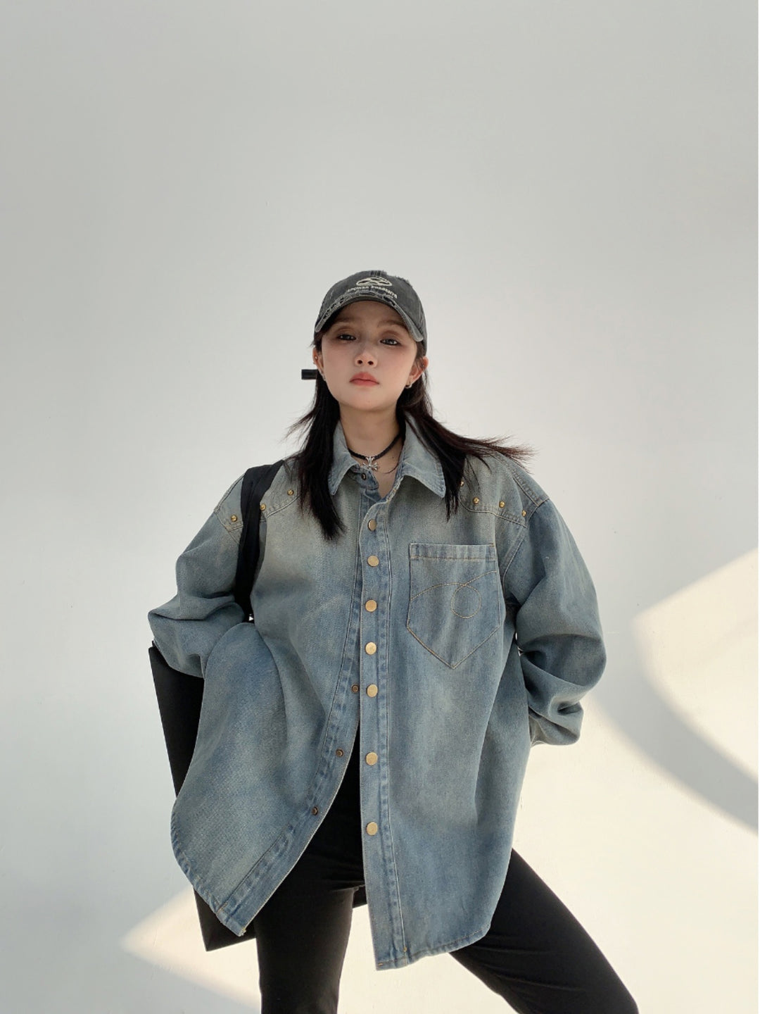 Rivet Long Sleeve Denim Shirt