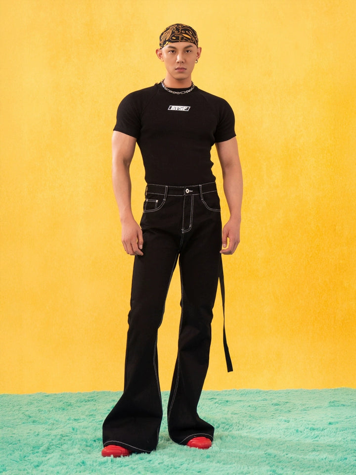 Slim Fit Knitted Short Sleeve Pullover