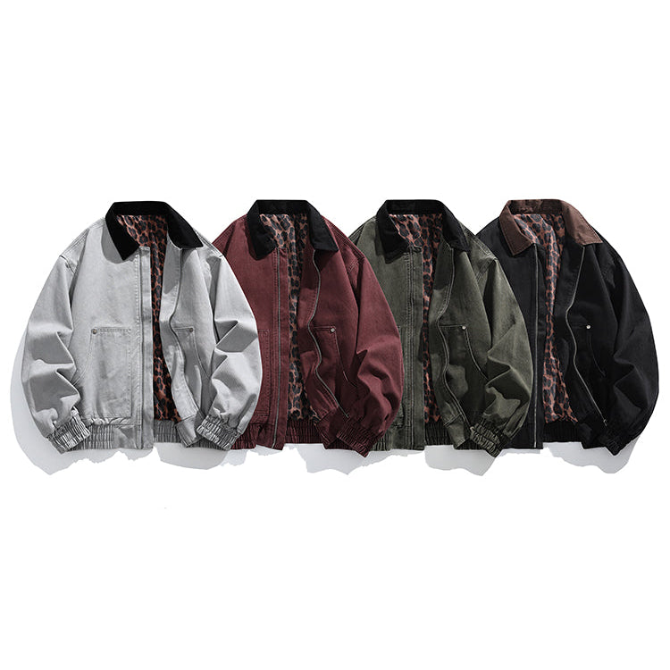 Contrast Lapel Loose Jacket