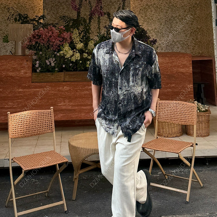 Loose Fit Ice Silk Casual Shirt