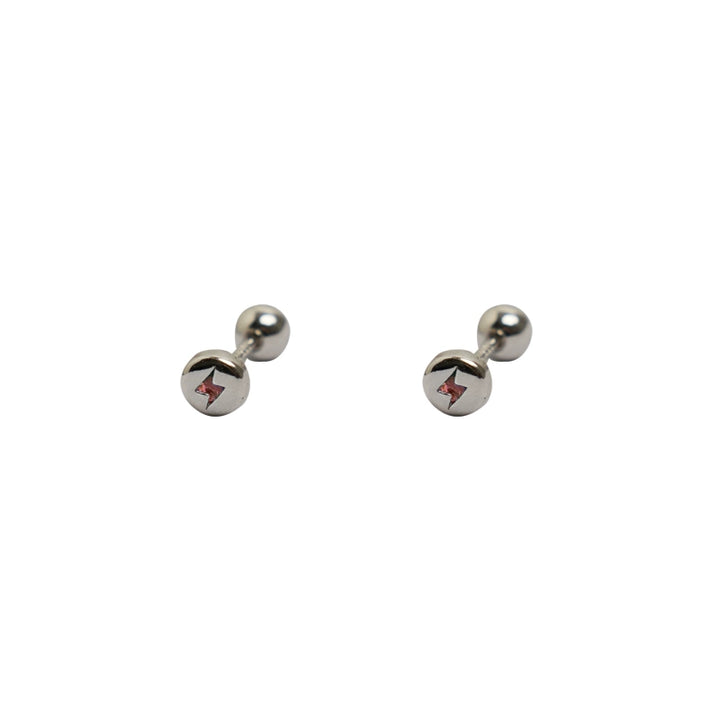 Sterling Silver Lightning Bolt Stud Earrings
