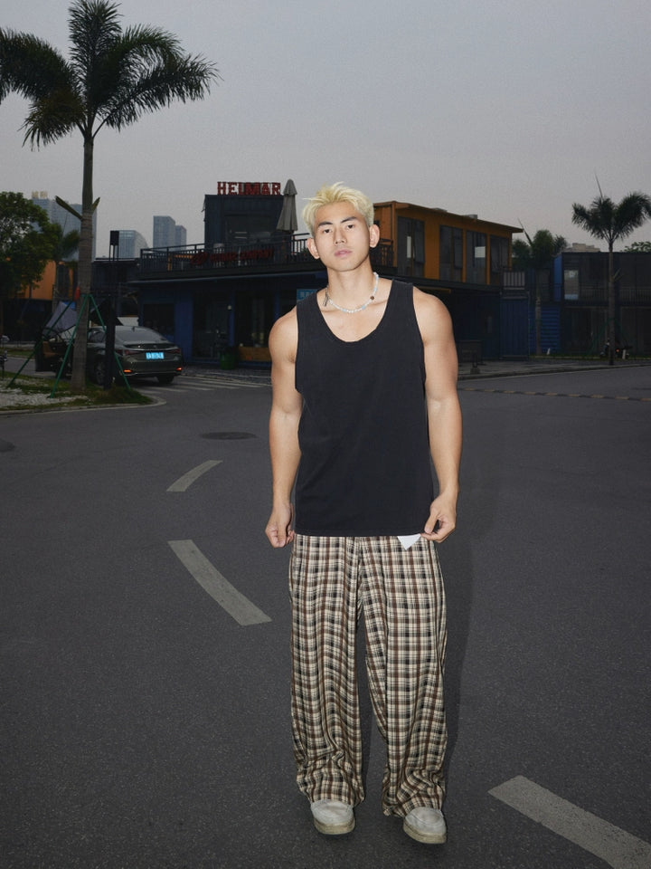 Retro Washed Basic Breathable Sleeveless Vest