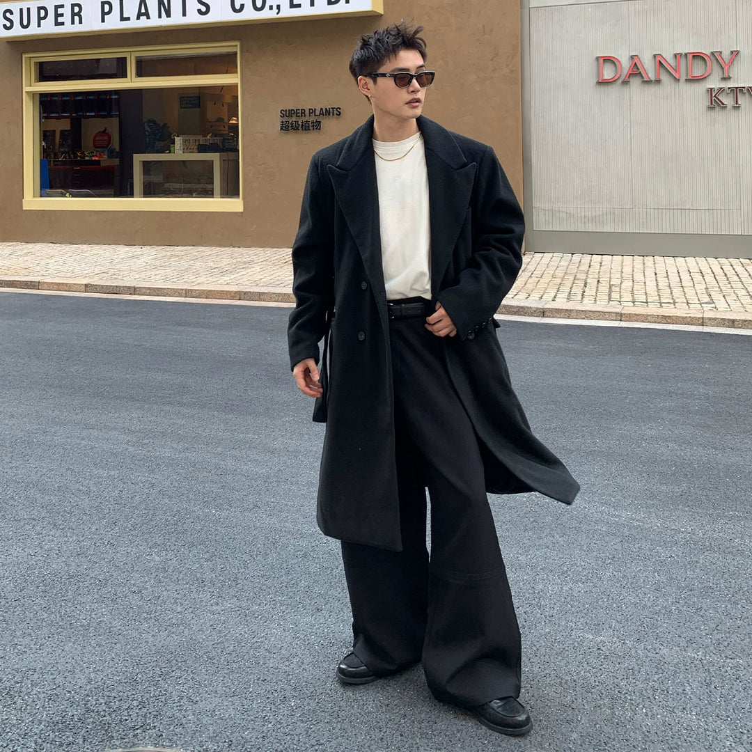 Double-Breasted Wool Mid-Length Coat