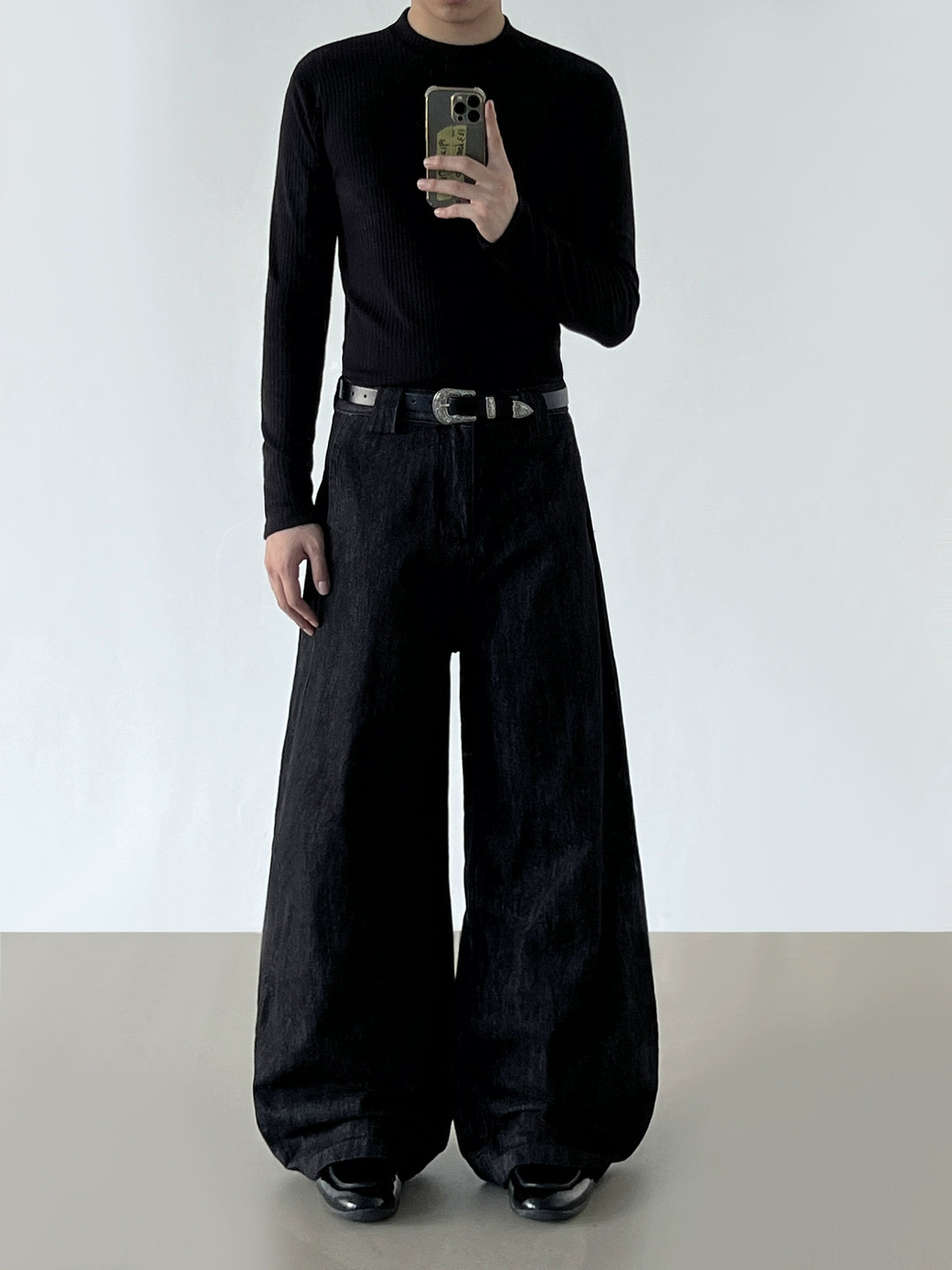 Baggy Weite-Leg Lockere Passform Jeanshose