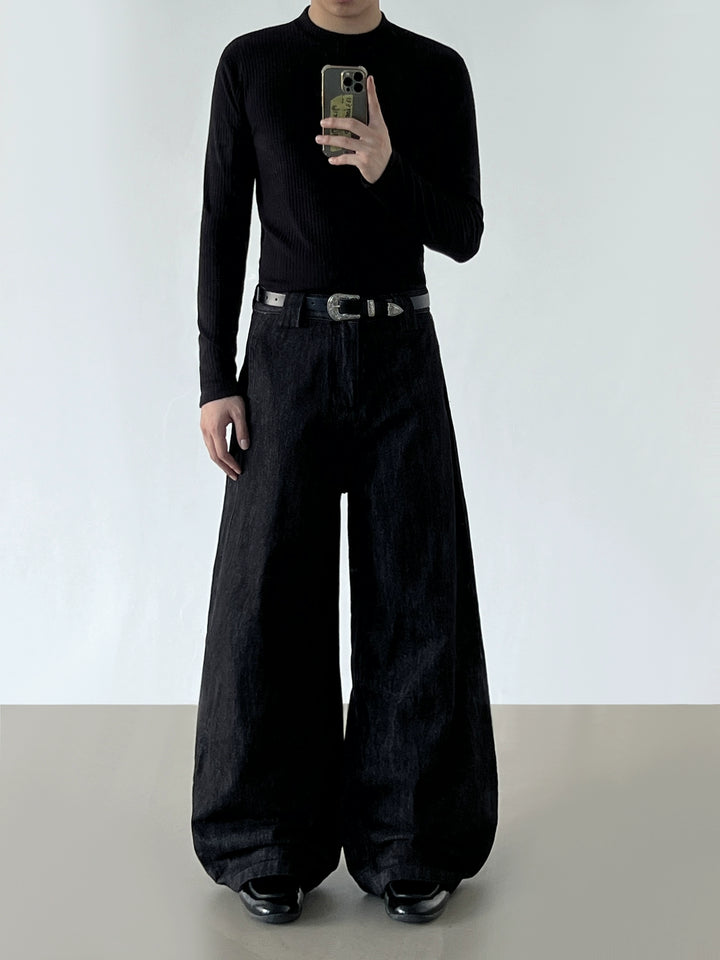 Baggy Weite-Leg Lockere Passform Jeanshose