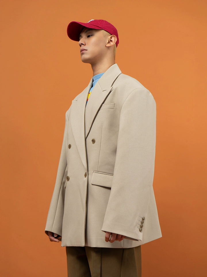 Oversized Shoulder Pad Casual Suit Jacket