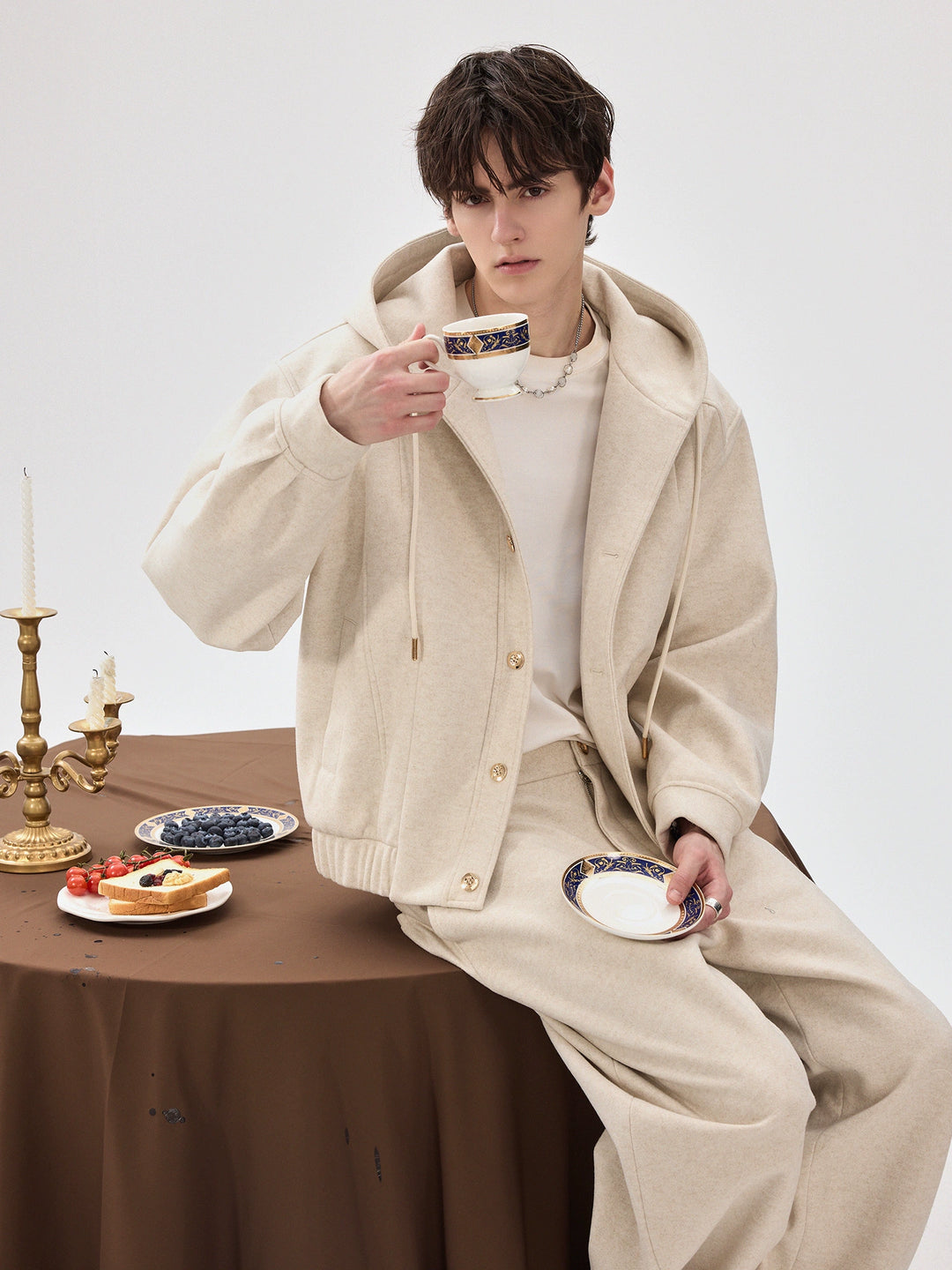 Hooded Wool Jacket and Pants