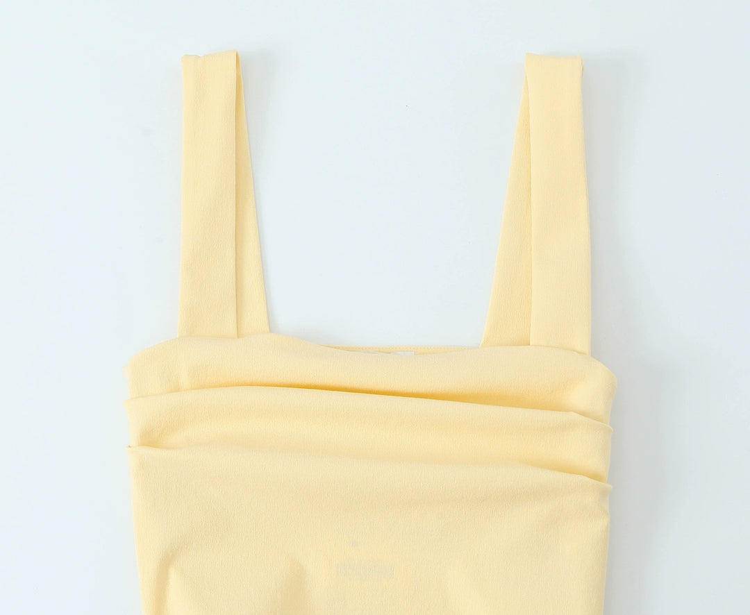 Λεπτό Πλισέ Μίντι Φόρεμα με Τιράντες