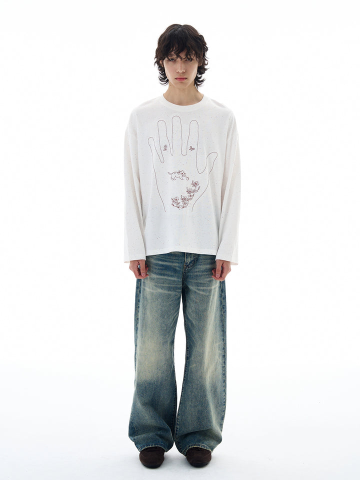 Embroidered Hand Graphic Pullover