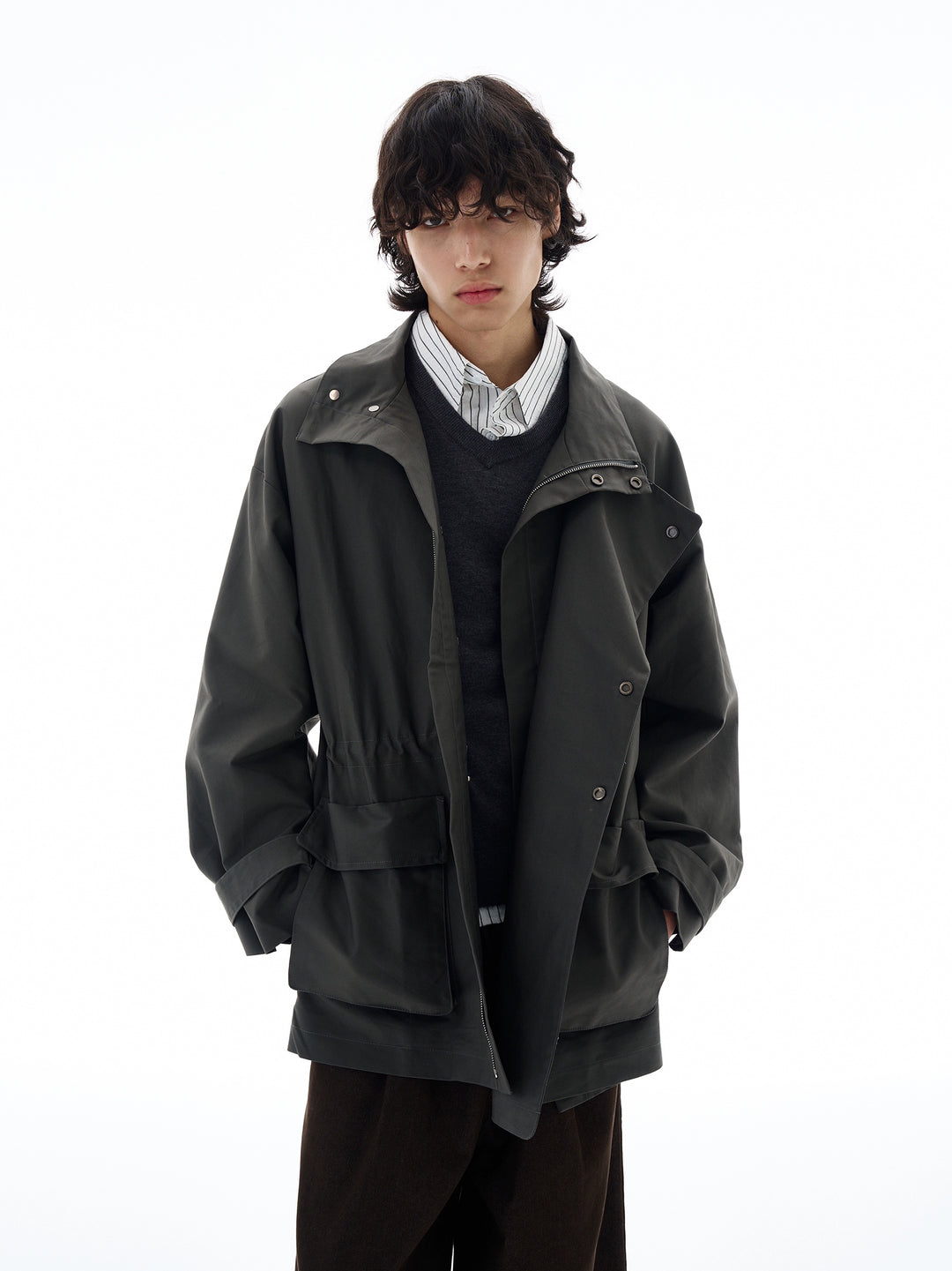 Fick Trench Coat med Avslappnad Passform