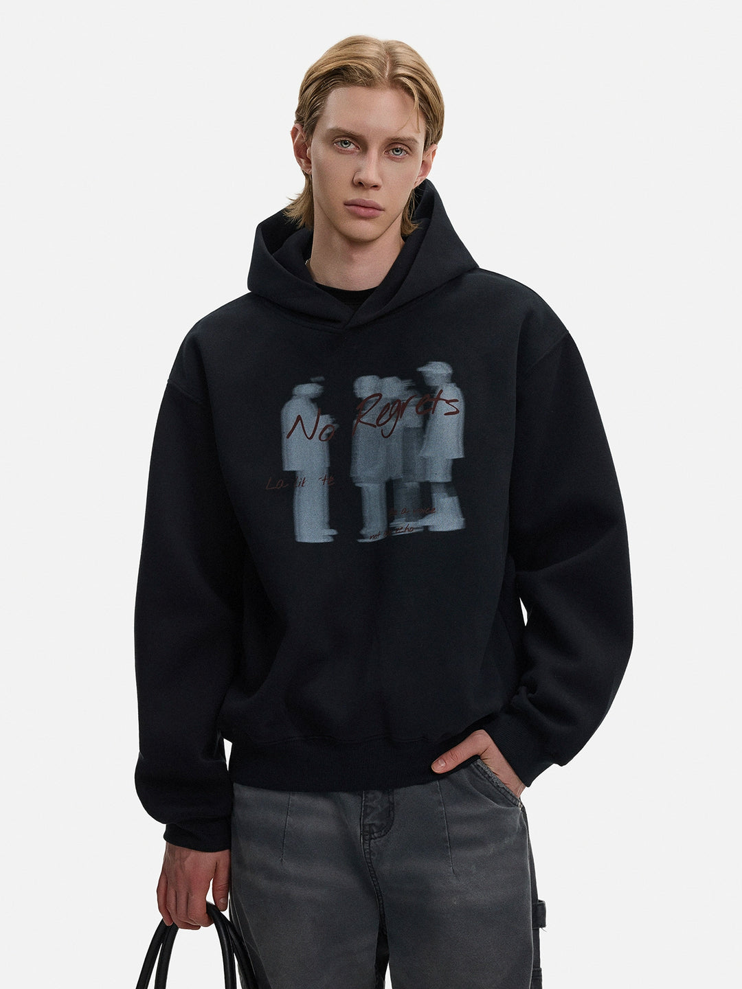 Sweat à capuche ample avec impression graphique rétro