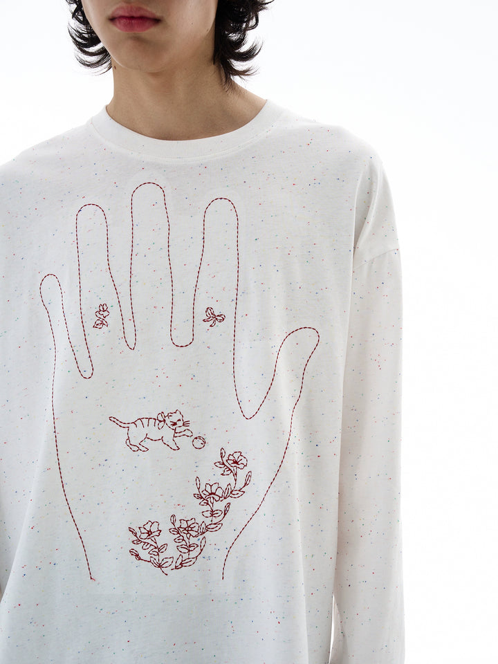 Embroidered Hand Graphic Pullover
