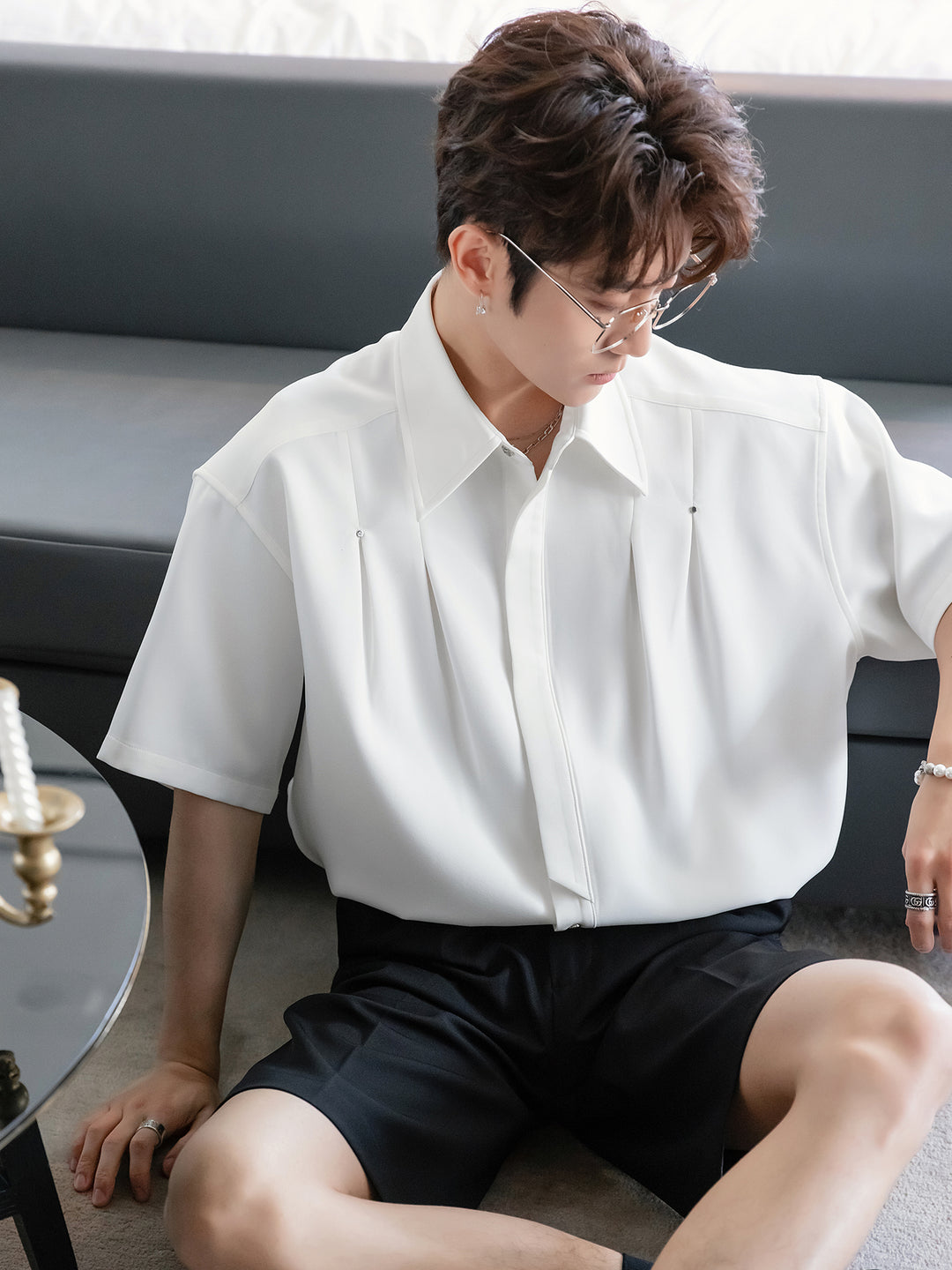 Short-Sleeve Business Lapel Shirt