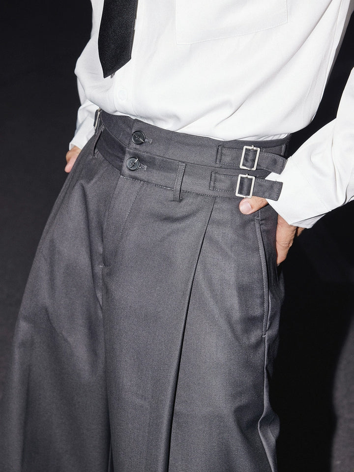 Pleated Double Waist Casual Pants