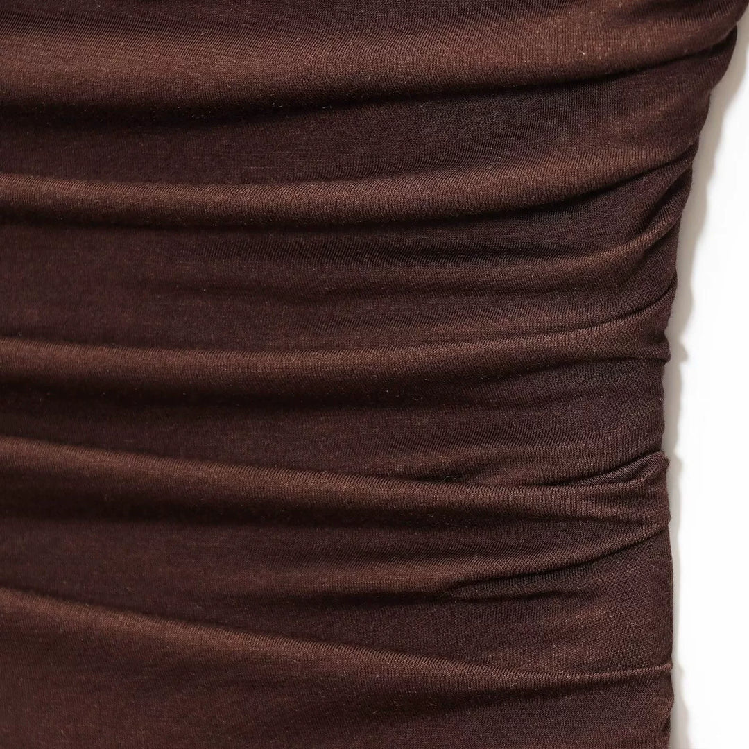 فستان شمس برباط أنبوبي مجعد ومقسم