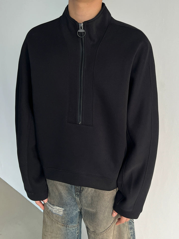 Half Zip Mock Neck Sweatshirt