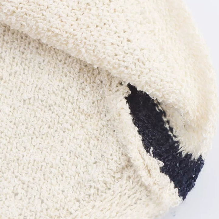 فستان صيفي بدون أكمام محبوك مخطط مع حبل سحب