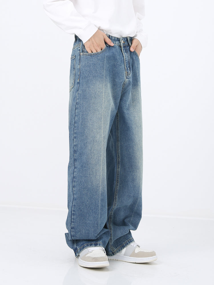 Jeans pantaloni a gamba dritta larghi
