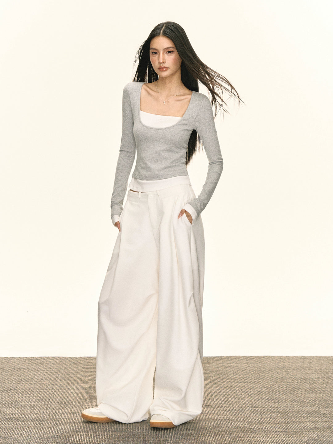 Pantalons larges à taille élastique
