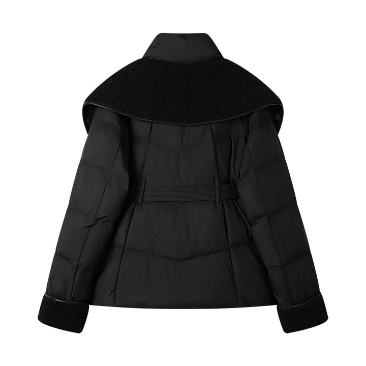 מעיל פוך עם כובע צמר כבשה