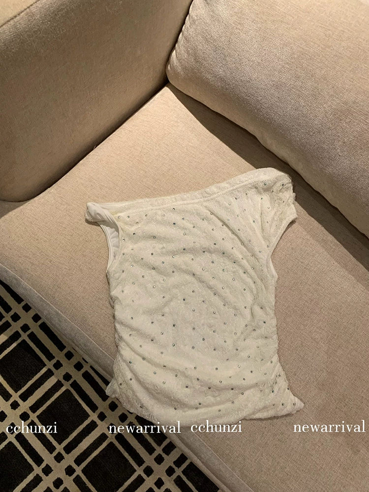 Lace Off Shoulder Fitted Short Sleeve Top