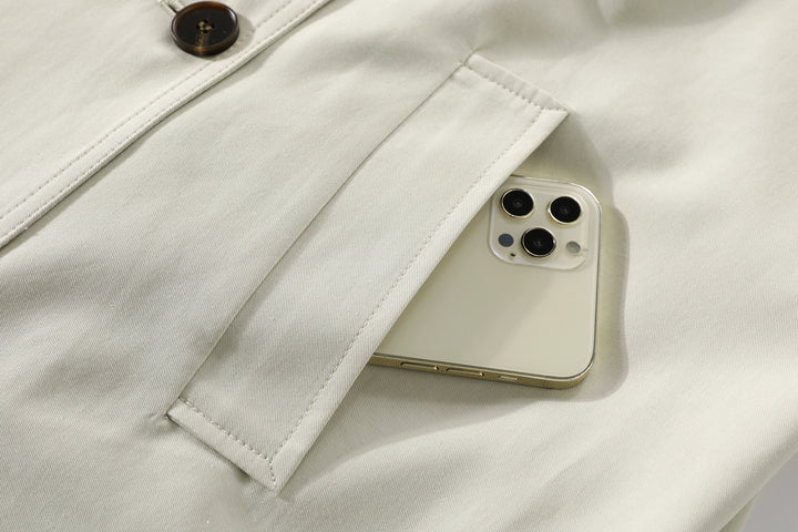 Double-Breasted Mid-Length Trench Coat