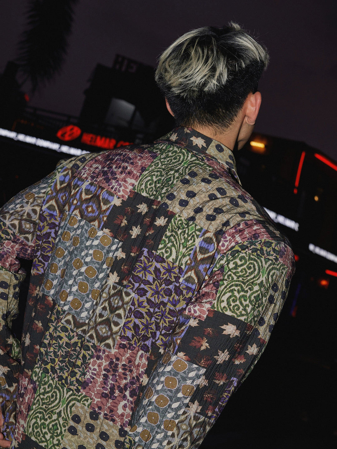 Patchwork Print Loose Shirt