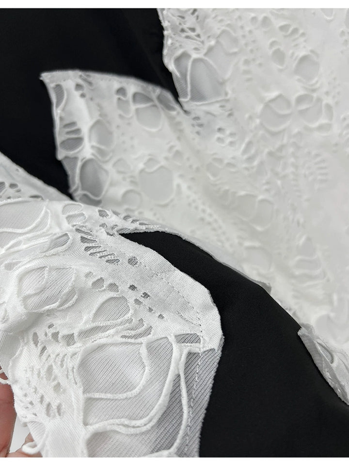 Patchwork Sleeveless Lace Sports Vest