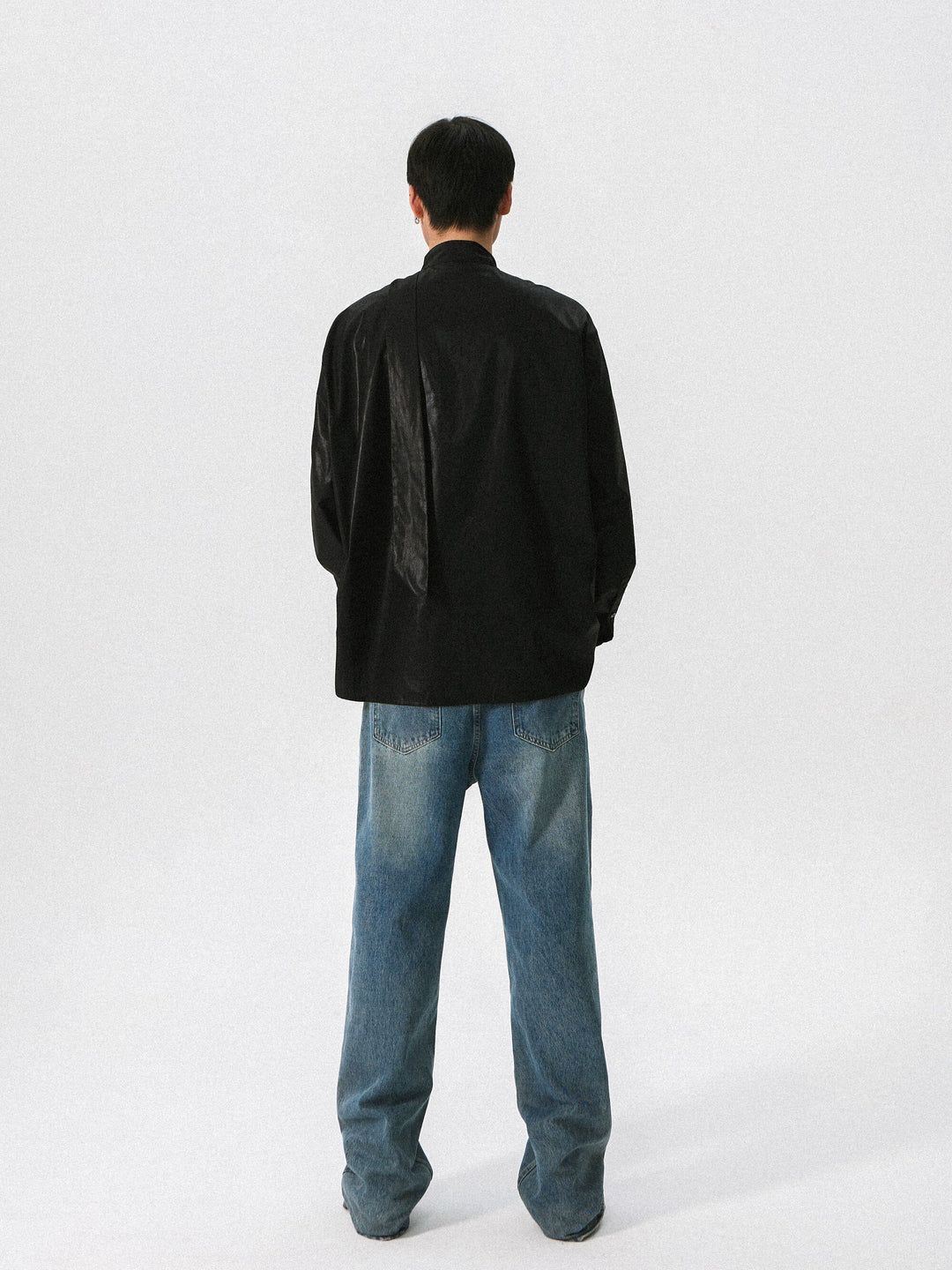 Pearl Detail Ribbon Accent Formal Shirt